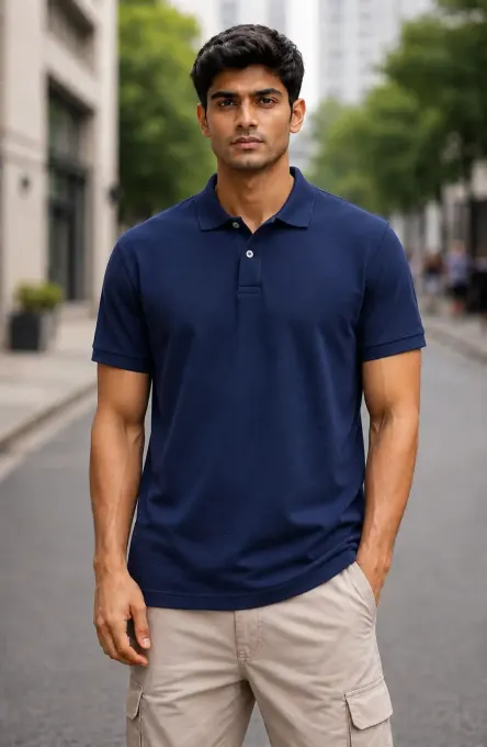 Classic Navy Blue Polo T-Shirt